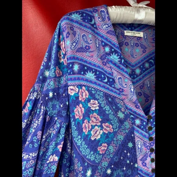 Spell & The Gypsy City Lights Long Maxi Dress Size Small - Picture 6 of 12